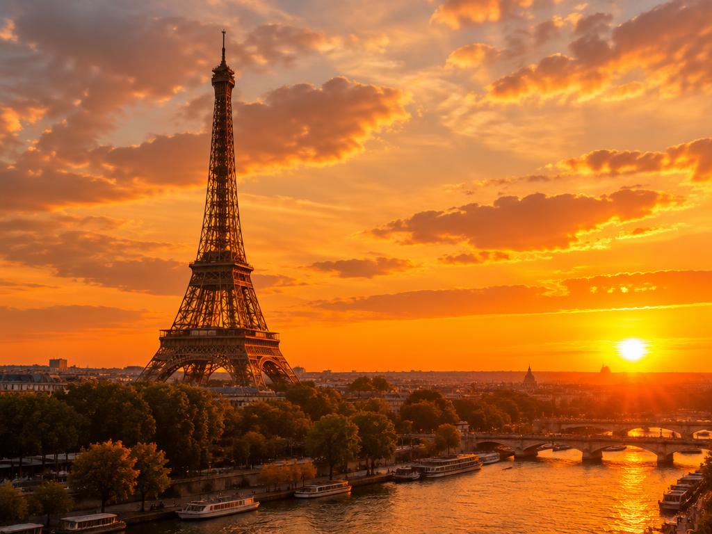 Eiffel Tower at sunset