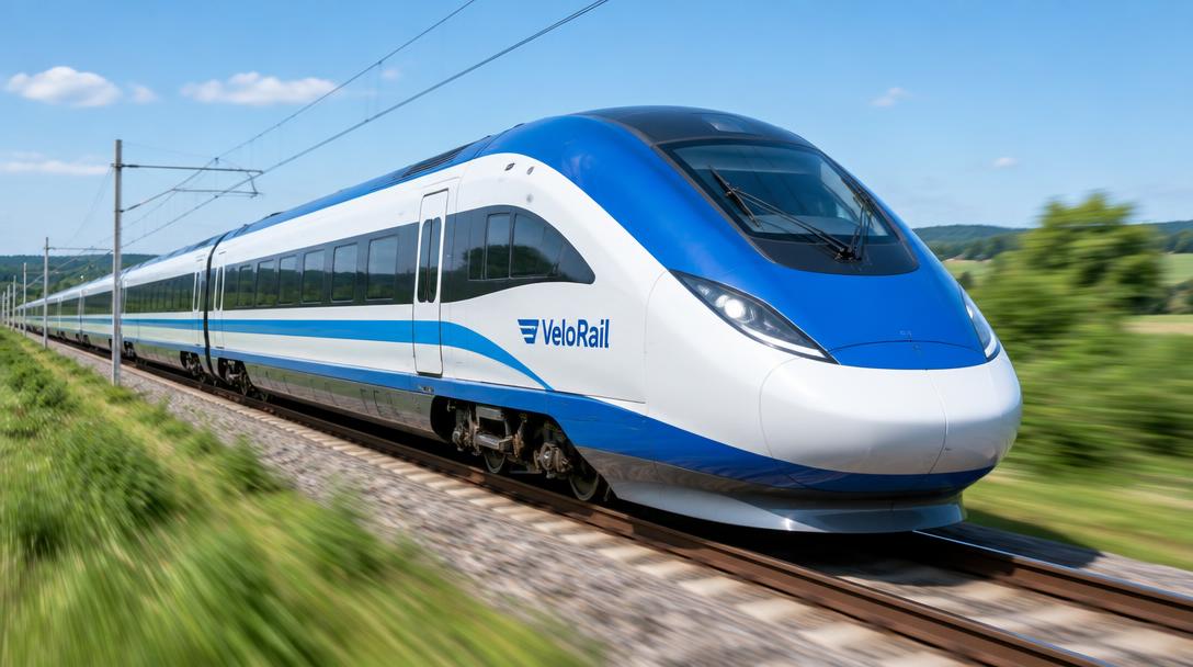 High-speed train at dusk